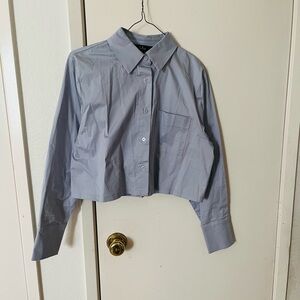 Lulu's Light Blue Collared Button-Up Shirt